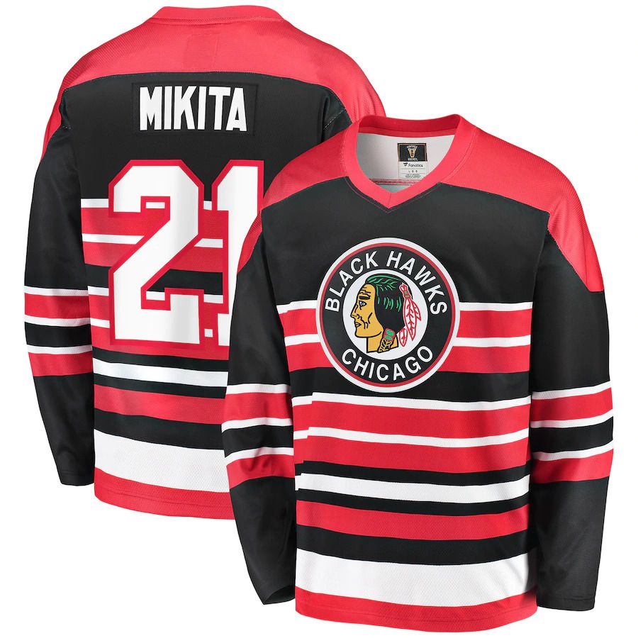Men Chicago Blackhawks #21 Stan Mikita Fanatics Branded Red Premier Breakaway Retired Player NHL Jersey->chicago blackhawks->NHL Jersey